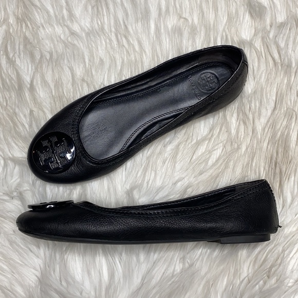 Tory Burch Abby black leather ballet flats - Picture 2 of 11